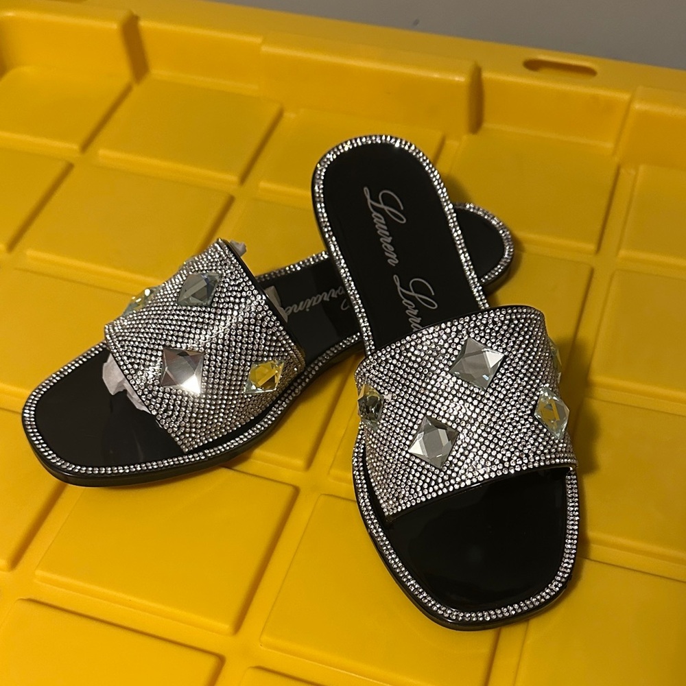 Lauren Lorraine Silver and Gold Embellished Sandals